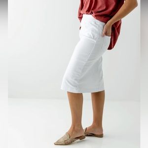 The Main Street Exchange Sara white denim pencil skirt 2